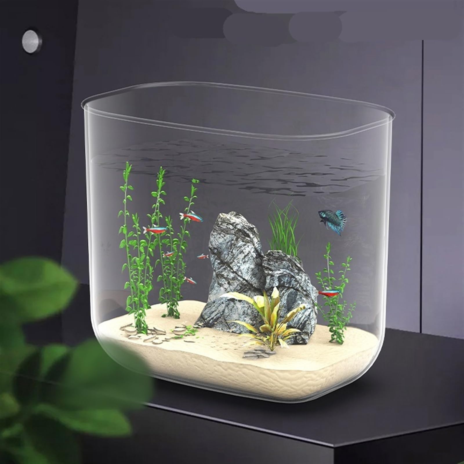 Süßwasserfische Aquarium Wohnzimmer Kleines transparentes Acryl-Desktop-Aquarium