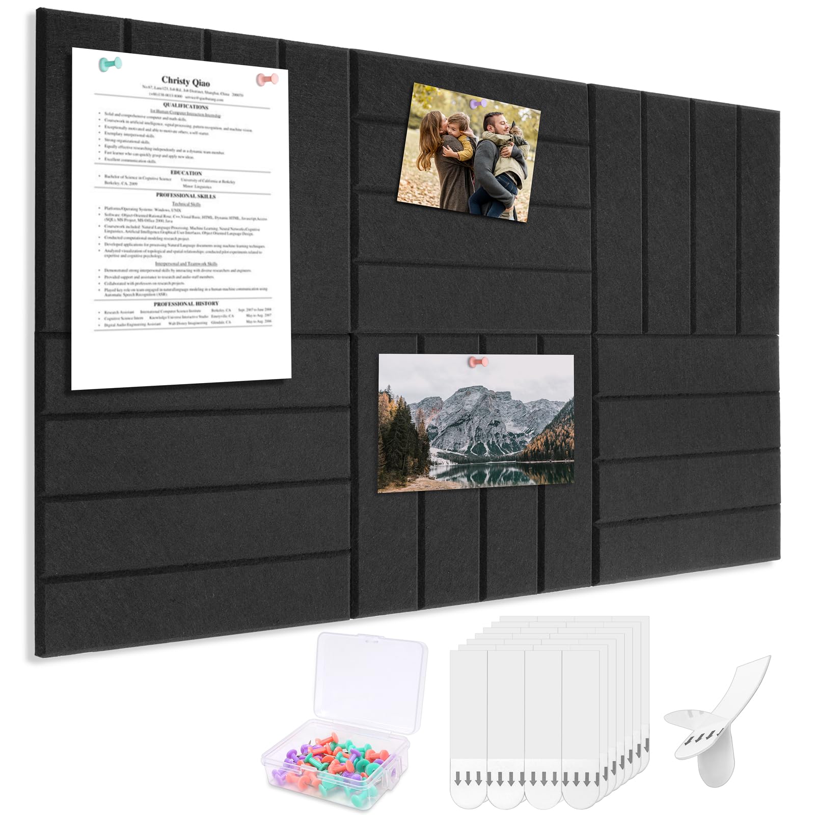 Pechor Felt Pin Boards Large Bulletin Board 60 x 90cm 12mm Thick 6 Pack
