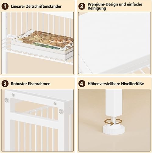 Miniatura 56 de Mesa auxiliar delgada para espacios pequeños, diseño 2 en 1 con soporte para revistas, marrón rústico Marrón (Rustic Brown),Negro -,Bricolaje