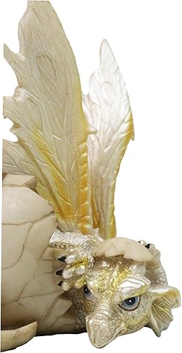 Vista 25 de Ebros - Estatua de huevo de dragón con piedra natal de agosto, 5.25 pulgadas de alto, peridoto verde, piedra natal de agosto, símbolo de gema