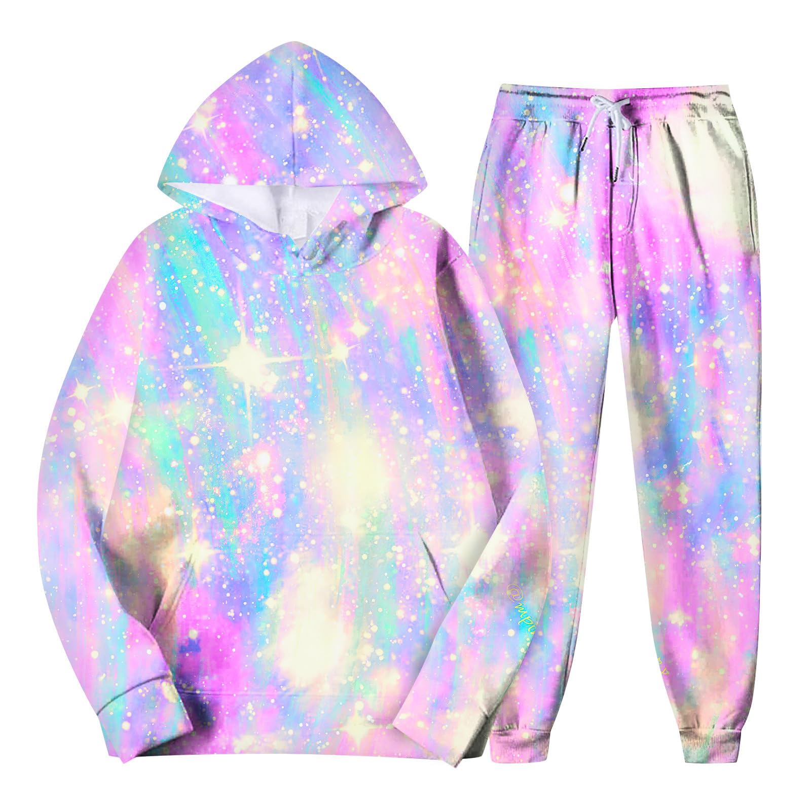 Womens Tie-Dye Sweatshirt Set,2 Piece Sport Outfits Fall Jogging Sport Sweatsuit Casual Long Sleeve Tracksuit
