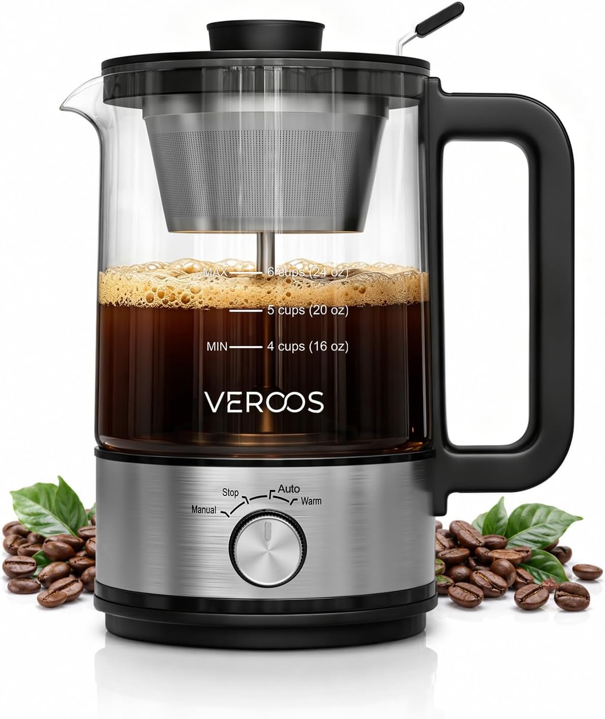 Percolator Coffee Pot Electric, 6-Cup,Glass,Upgraded Version