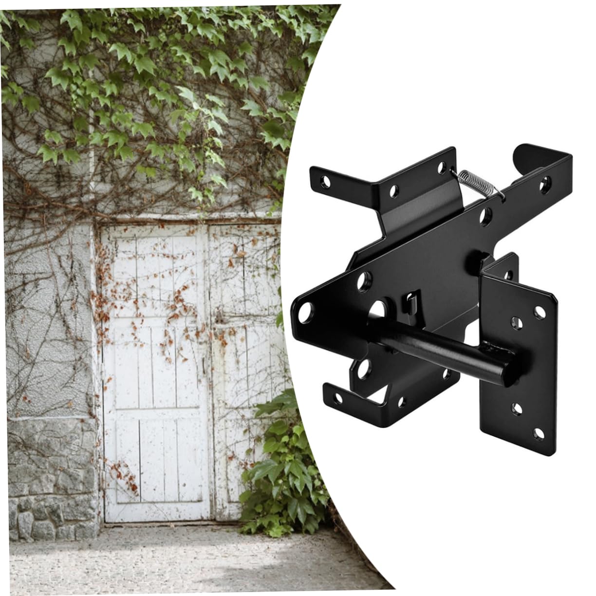 DOITOOL Loquet De Portail Autobloquant En Fer Avec Attaches Pour Clôture En Bois Loquet Automatique Facile À Installer