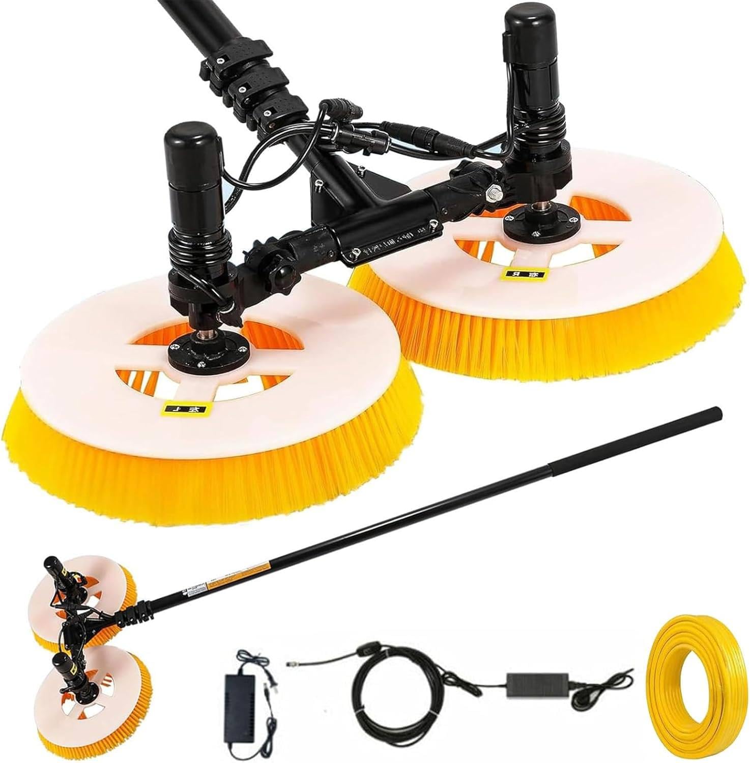 AYCDL Solar Panel Electric Cleaning Tool with Water Fed Pole Kit, Multiple Lengths, Brushes, and Accessories for Efficient Photovoltaic Maintenance,Powerversion-7.5M(24.6ft)