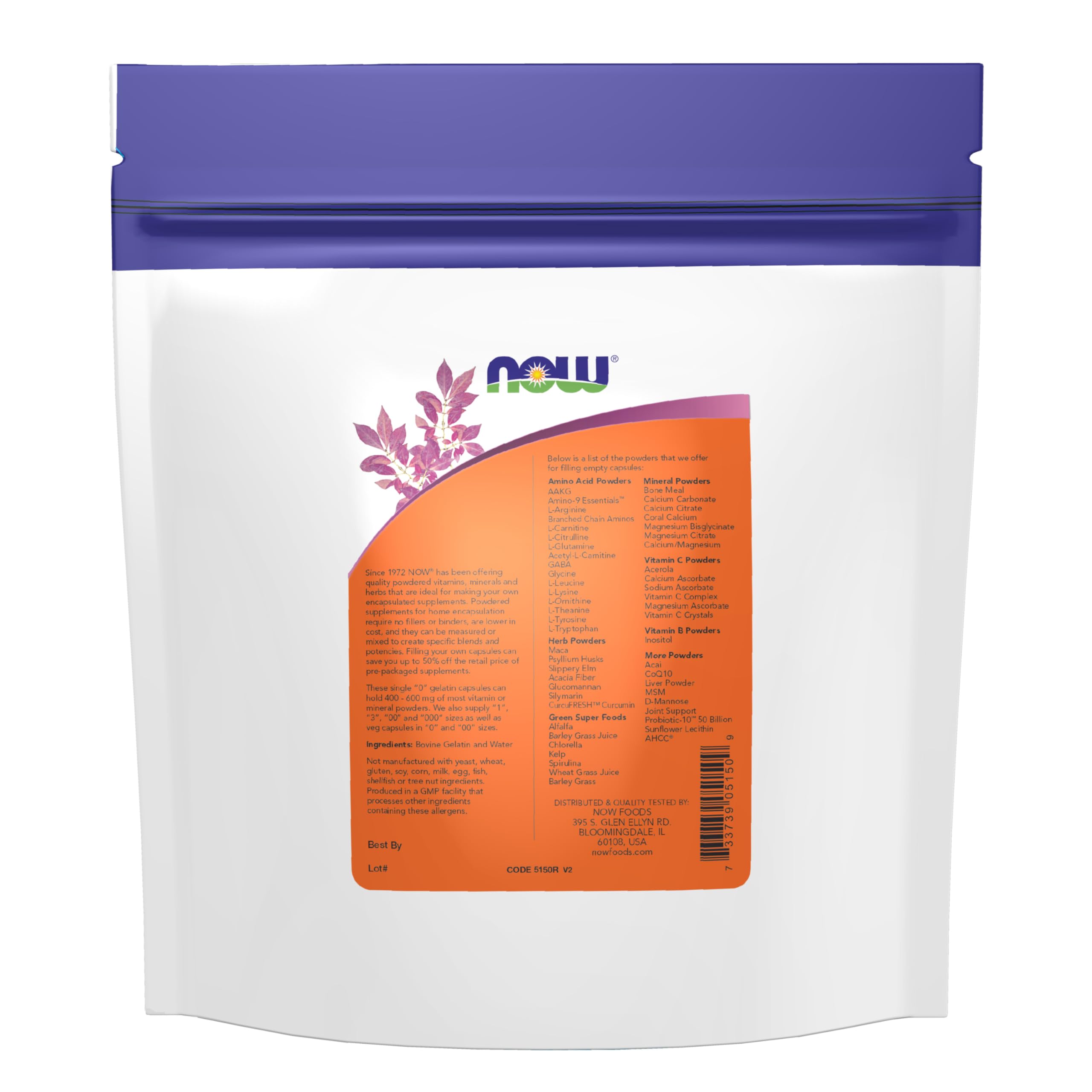 NOW Supplements, Empty Gelatin Caps, Single "0", Bovine, 1,000 Gel Caps — Amazon image 2