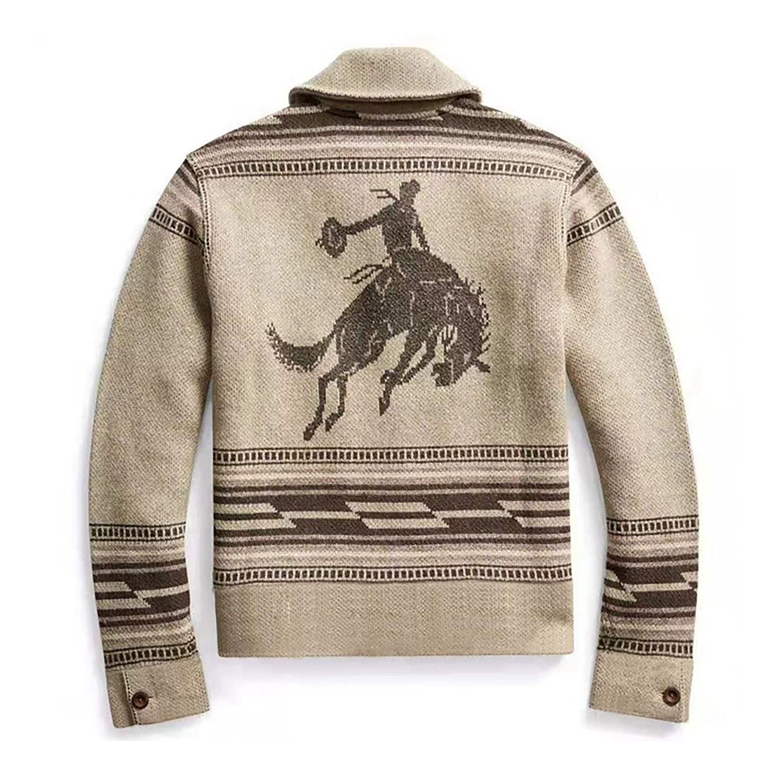 Suéter de punto para hombre, mezcla de lana de cachemira, botones de solapa, botón completo, cárdigan de punto de manga larga, suéter de punto con solapa, chaqueta de punto, abrigo de otoño, L