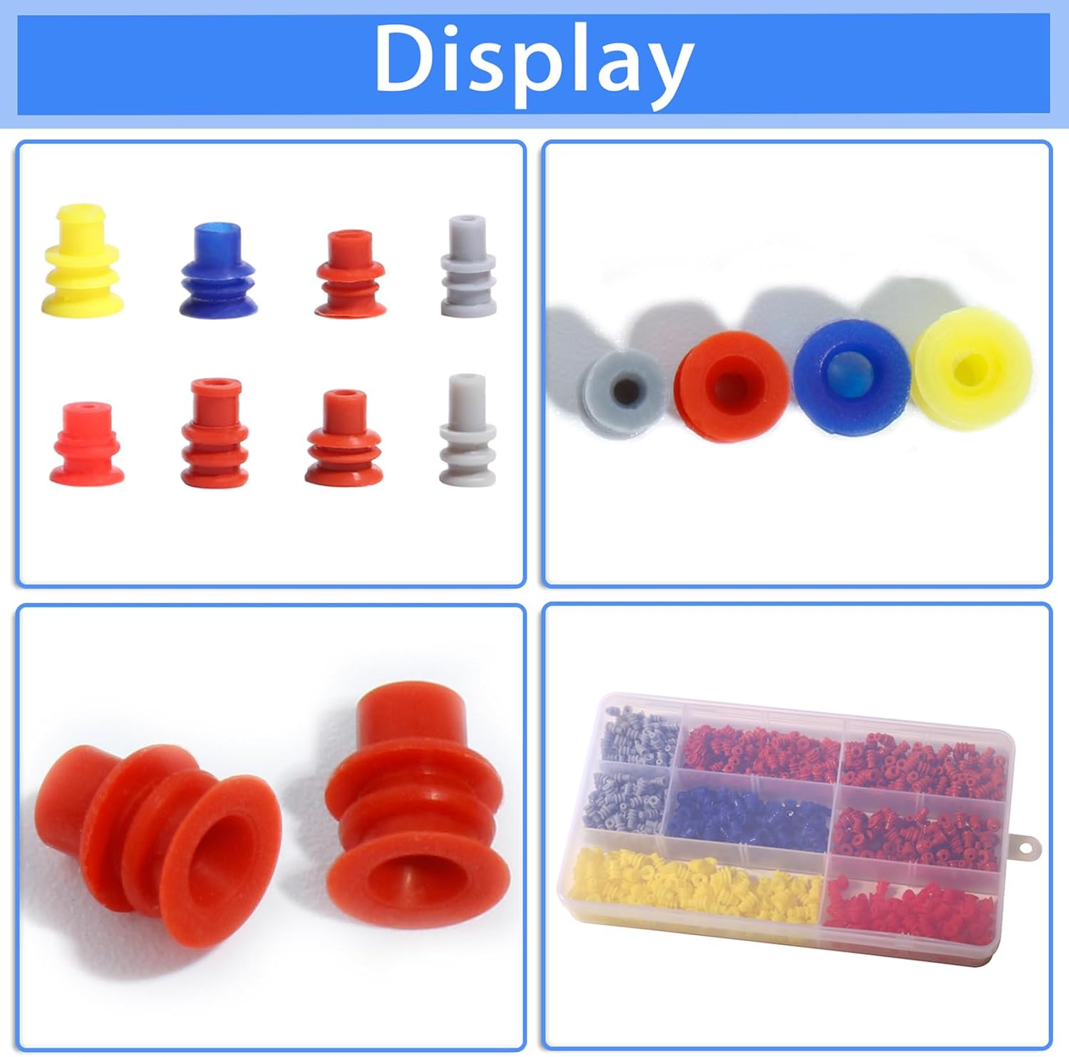 Weather Pack Connectors Pin Wire Seals Metric Pack Seals Cavity Plugs Seals Kit 1/1.5/1.8/2.2/2.3/2.5/2.8/3.5mm Rubber Automotive Electrical Wire