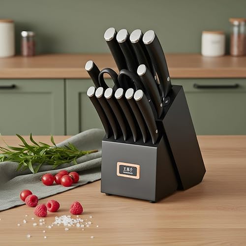 Miniatura 4 de Juego de cuchillos forjados de acero inoxidable de alto carbono para remaches de cocina, mango ergonómico, cientos de años de artesanía magistral