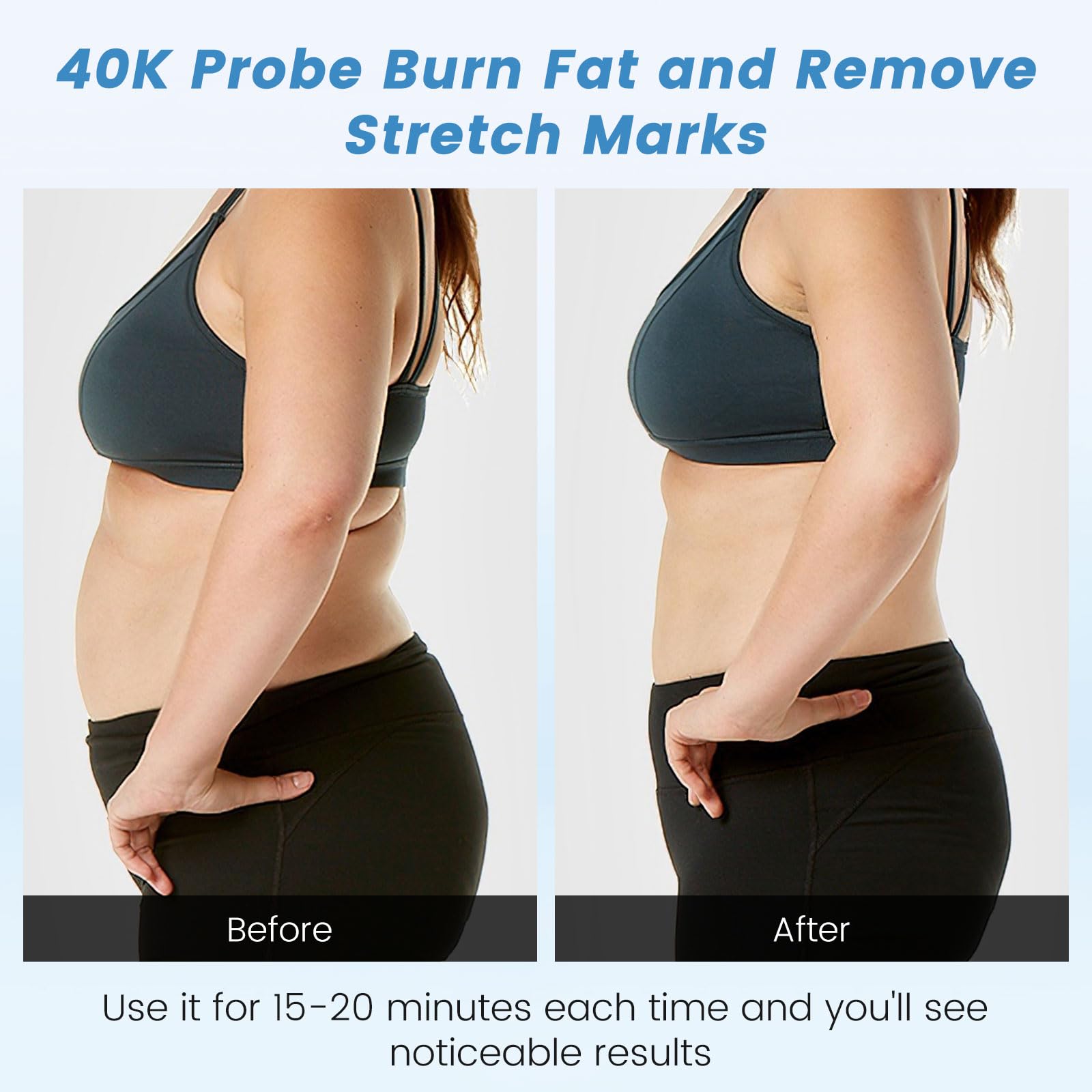 Radiofréquence Visage 4 en 1, 40K Lipocavitation Radiofrequence Corps Masseur Anti Cellulite Appareil Amincissant Raffermissant (blanc)