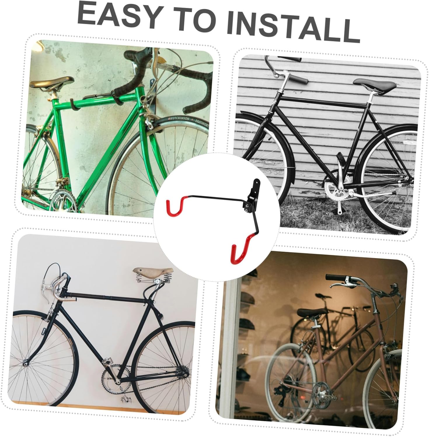 Wall-Mounted Hanger Manganese Bike Hook for Garage Storage Space-Saving Organizer for Indoor and Outdoor Use Easy Installation for Bike Types