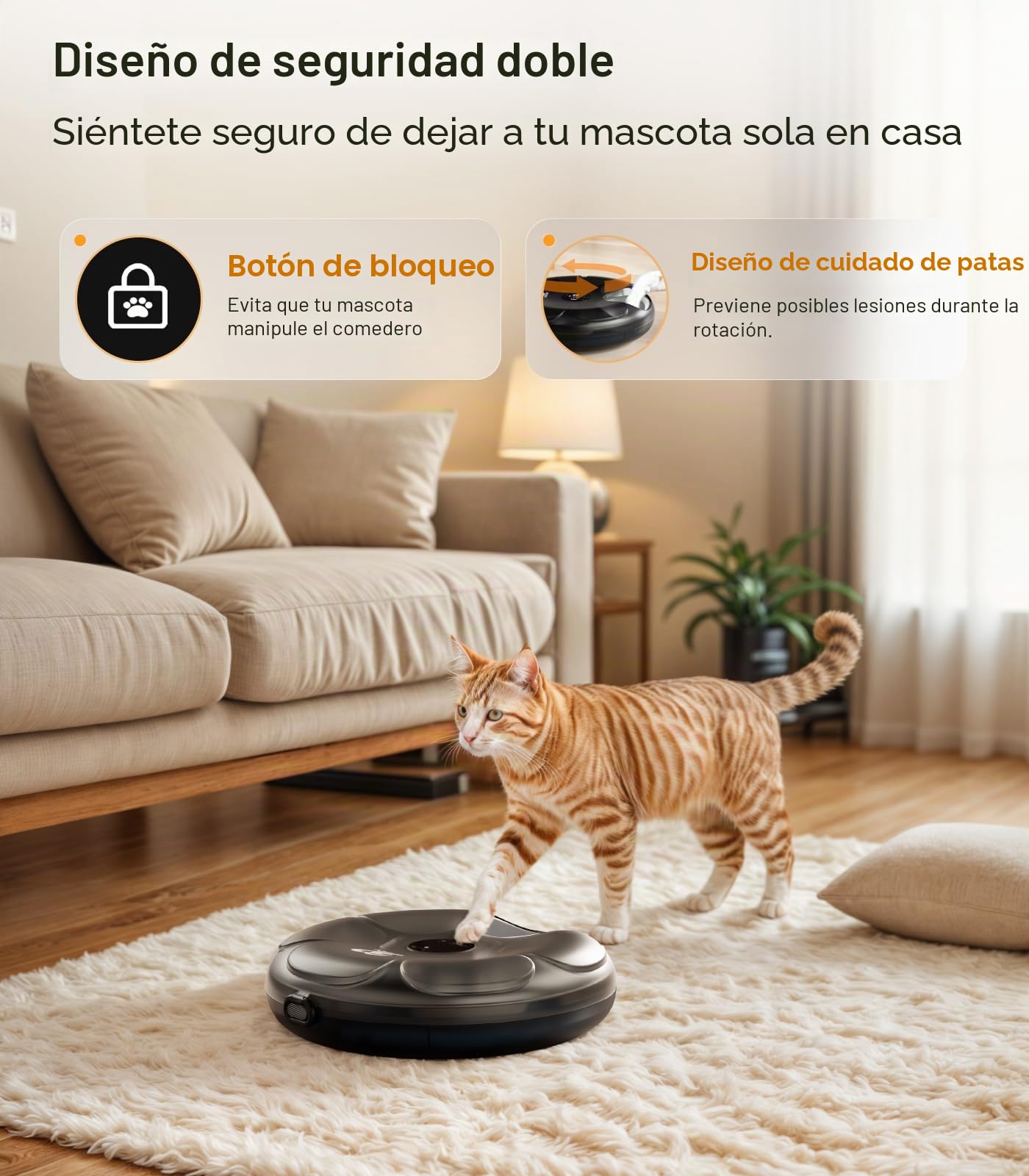 Casfuy Comedero automático para Gatos inalámbrico, dispensador automático de Comida húmeda para Gatos con 4 Paquetes de Hielo, alimentador automático Recargable para Gatos y Perros pequeños con