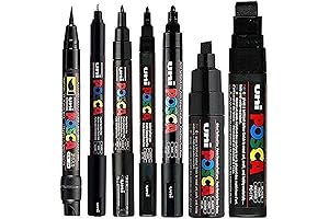 Uni-ball POSCA Black Mixed Marker Pack Value Set