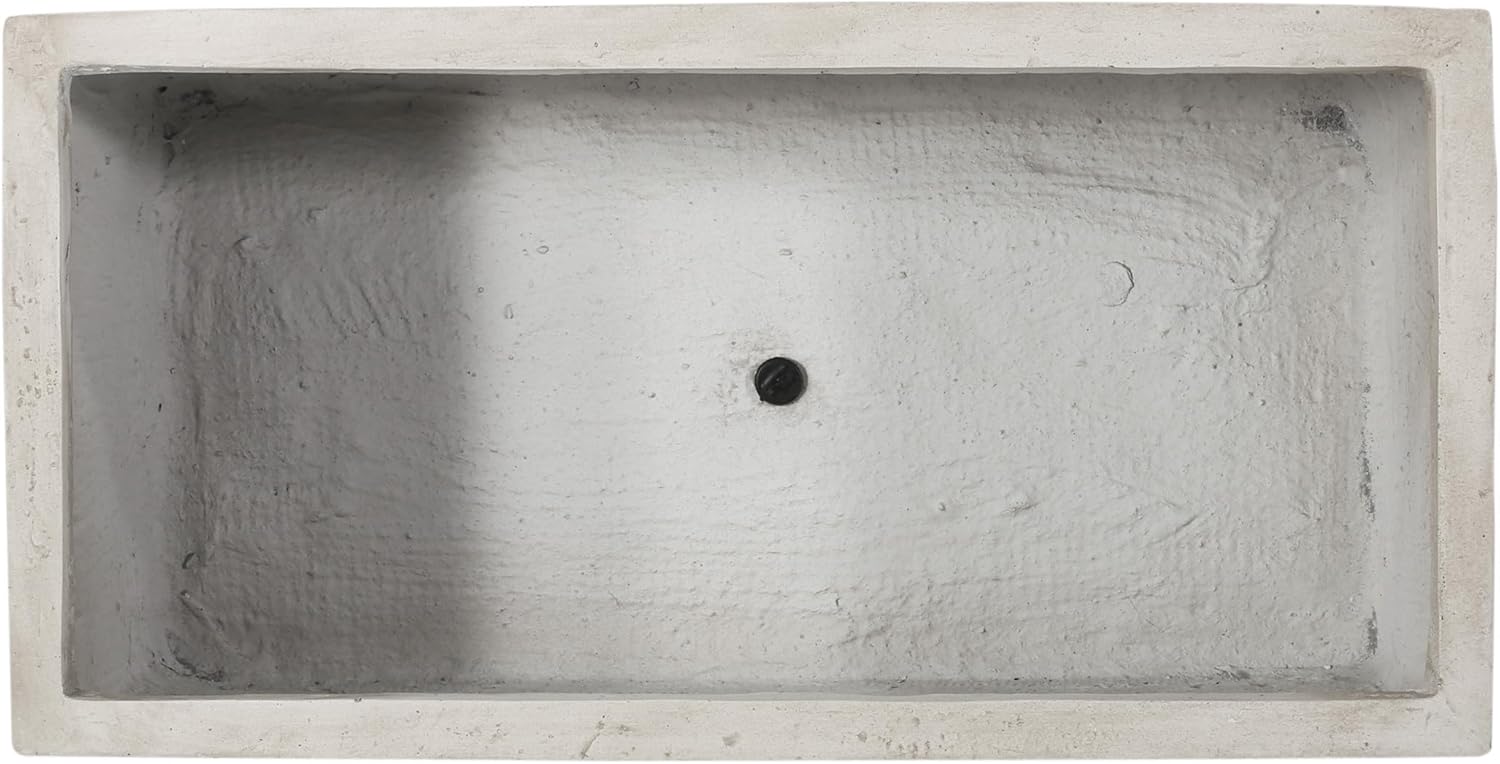 roomfitters Outdoor Large Square MGO Planter for Modern Spaces, Durable 35'' Length Design, White