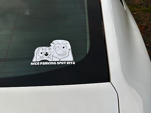 Miniatura 2 de Nice Parking Spot Rita - Calcomanía de vinilo, color blanco, calcomanía de abuelas
