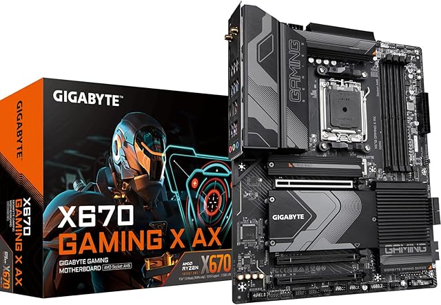 Gigabyte X670 GAMING X AX ATX Motherboard - Supports AMD Ryzen 7000 Series CPUs (Socket AM5), DDR5 6000(OC), 2x PCIe 4.0 x16, 1x PCIe 3.0 x16, 1x M.2 PCI-E 5.0, 3x M.2 PCI-E 4.0, 2.5G LAN, Black