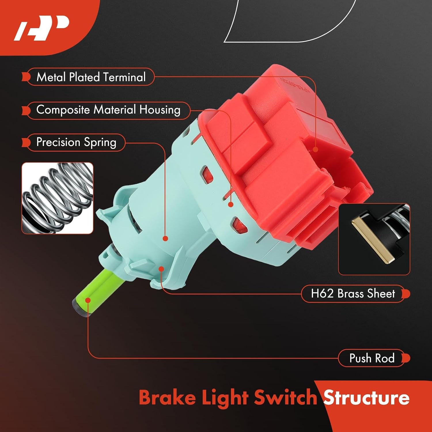 A-Premium Brake Light Switch Lamp Compatible with Ram ProMaster 1500 2019-2021, ProMaster 2500 2019-2021, ProMaster 3500 2019-2021, 4 Pins