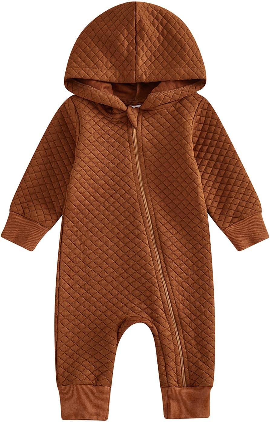 BemeyourBBs Newborn Baby Boy Girl Fall Winter Clothes Zipper Hooded Romper Cute Long Sleeve Jumpsuit Warm One Piece Outfit BemeyourBBs Newborn Baby Boy Girl Fall Winter Clothes Zipper Hooded Romper Cute Long Sleeve Jumpsuit Warm One Piece Outfit