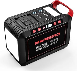 MARBERO 200W Portable Power Station 148Wh Camping Portable Solar Generator Power Bank with AC 110V DC Outlet USB QC3.0 LED Flashlights for CPAP Home Outdoor Trip Backup Emergency