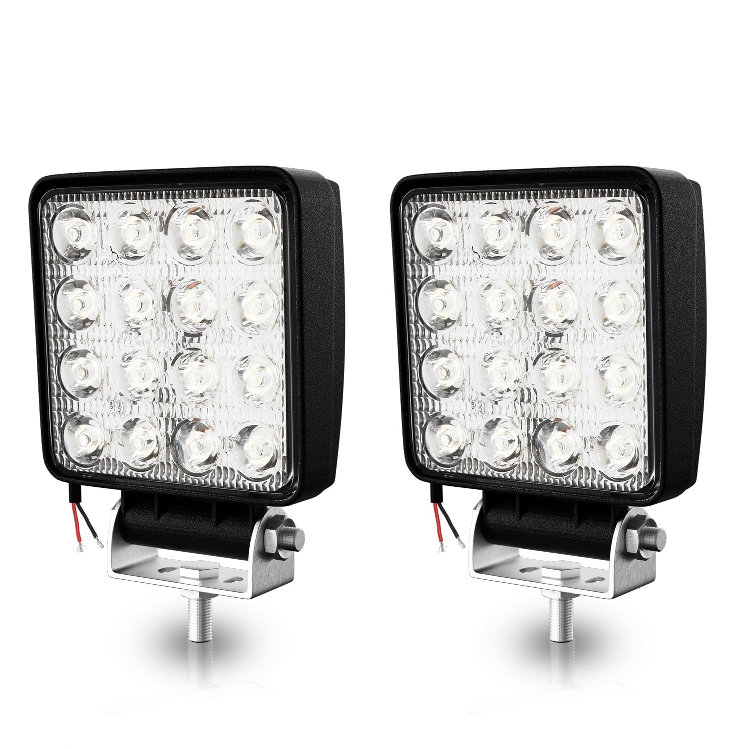 2 x reflektor roboczy LED, 48 W, 12 V, 4320 lm, reflektor LED 6500 K, wodoszczelne światło cofania IP67, do ciągnika off-road SUV