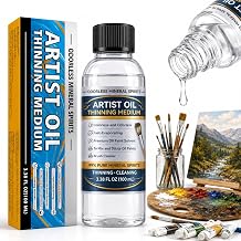 Odorless Mineral Spirits, Purified Mineral Spirits Paint Thinner for Oil Painting,Professionals Oil Painting Supplies for Painting to Dilute Oil Paints and Clean Brushes, 100ml