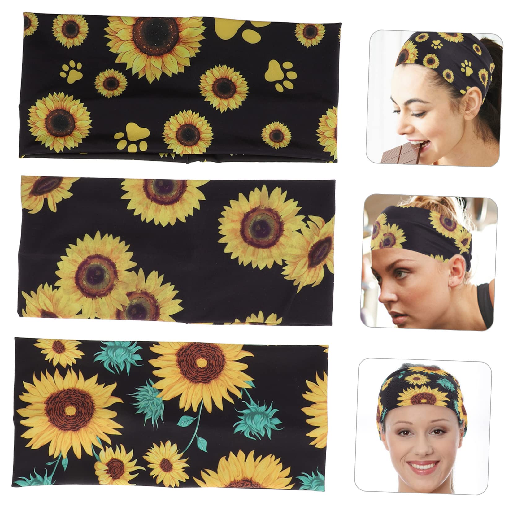 FRCOLOR 9 Piezas Diadema Elástica Ancha Turbantes Para El Cabello Para Mujeres Diademas Entrenamiento Para Mujer Diadema Para Maquillarse Deportes Venda Poliéster Spandex Aptitud Física