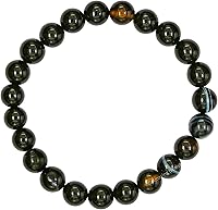 Vista 180 de Amazing Gemstone Pulsera de cristal para mujeres y hombres, pulsera de cristal curativo de protección, pulsera elástica con cuentas de piedras
