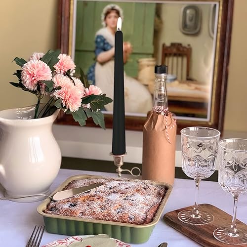 Miniatura 4 de Paquete de 20 velas cónicas negras de 10 pulgadas de alto, sin perfume, sin goteo, para fiesta de Halloween, hogar, 8 horas de tiempo de combustión