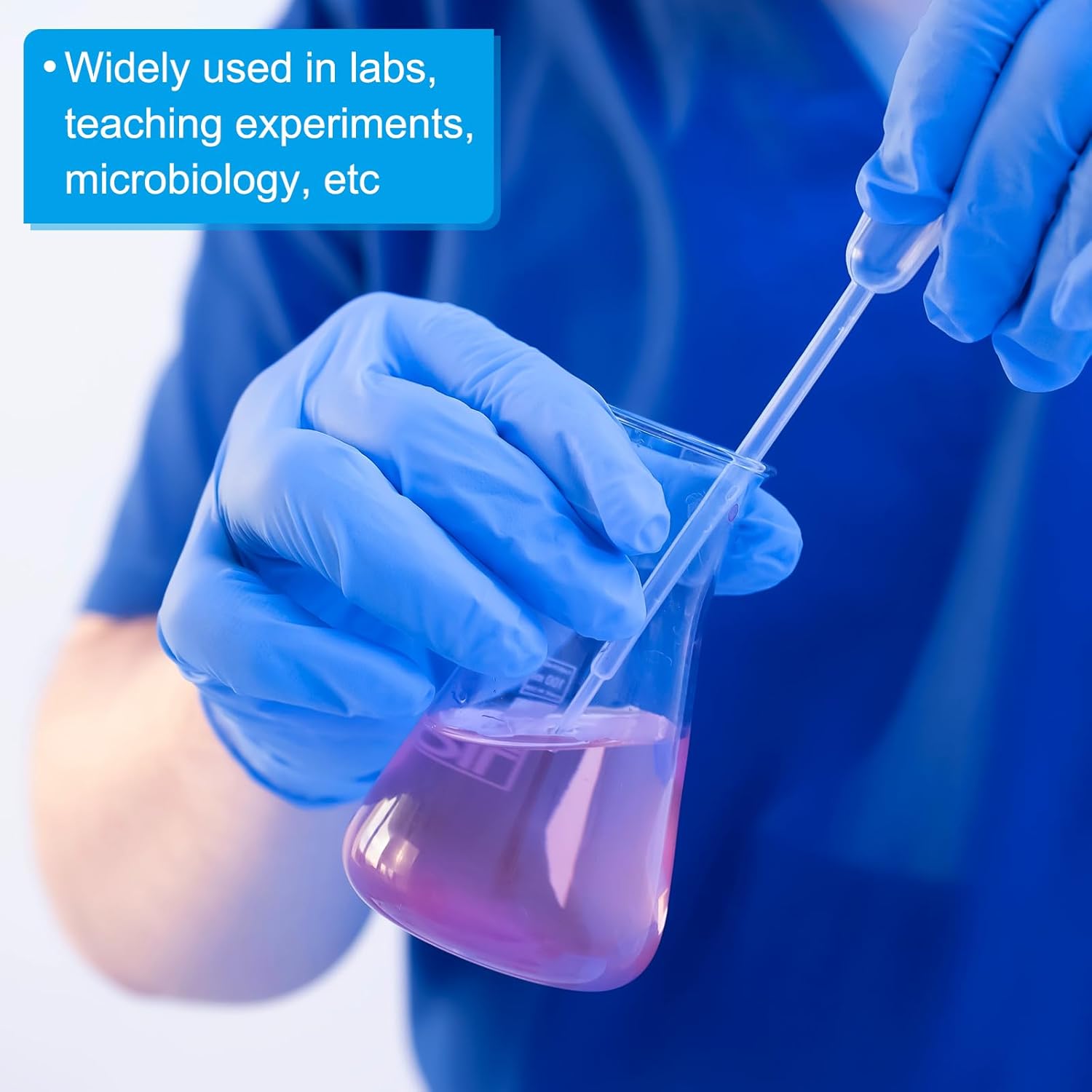 Disposable Transfer Pipettes, 100pcs 0.2ml LDPE Polyethylene Plastic Pipette for Transfer Liquid for Lab, Chemistry, Clear