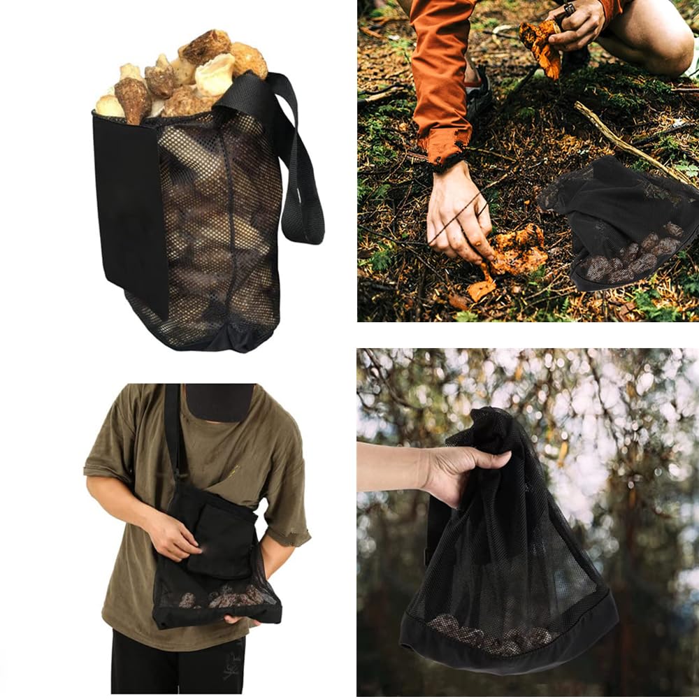 CAASFOOY Sac De Culture Champignons - Sac Récolte Grande Capacité Maille Respirante Pour Cueillette Fruits Légumes