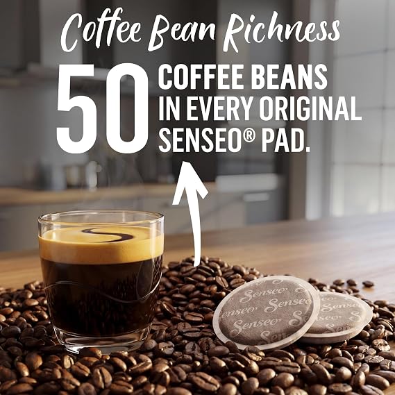 Senseo Strong Dark Roast - (Packs) - Bold & Intense Flavor with Ri Coffee Pods - 144 Count - Single-Serve Coffee Pads with Rich Crema - Compatible with Senseo and PeleCom Machines