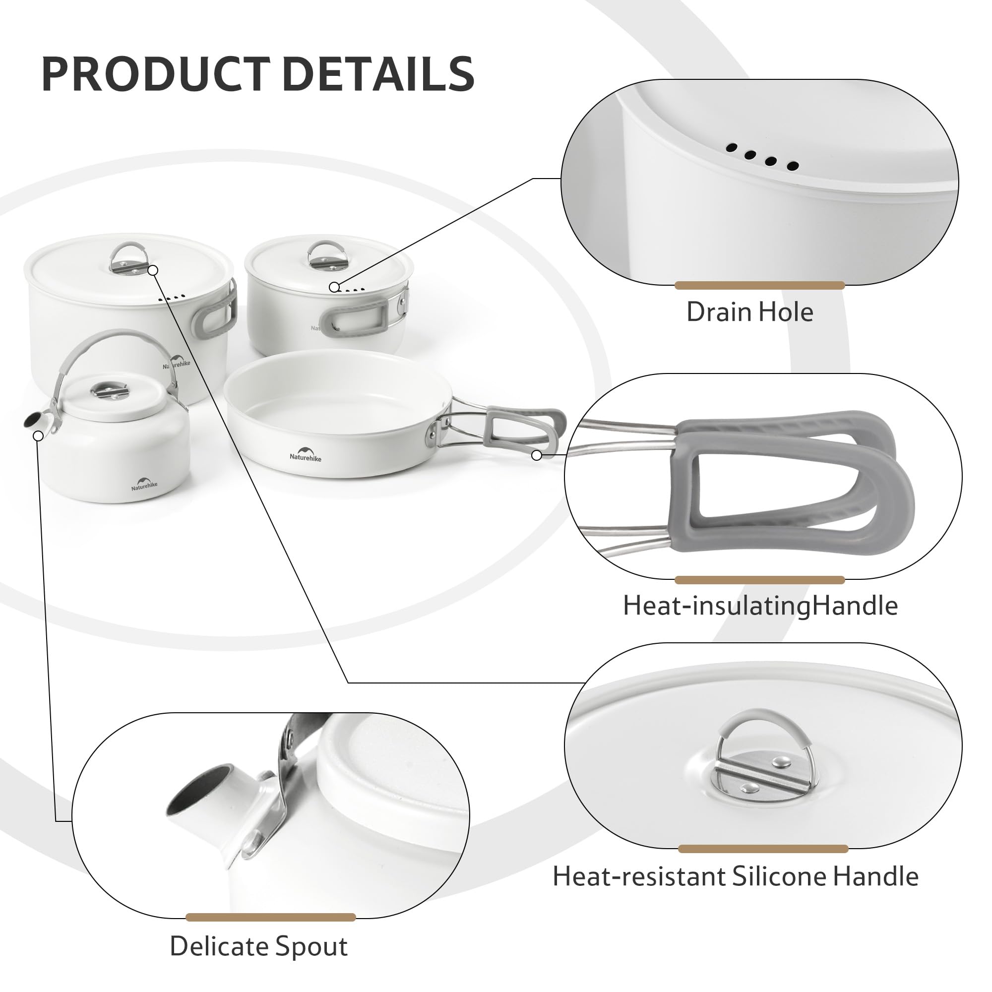 Naturehike Zestaw patelni nieprzywierających