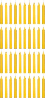 Mega Candles 40 pcs Unscented Yellow Exquisite Mini Taper Spell Candles, 4 Inch Tall x 1/2 Inch Diameter, Magic Chimes, Enchantment, Casting Rituals, Witchcraft, Wiccan, Altar, Metaphysical