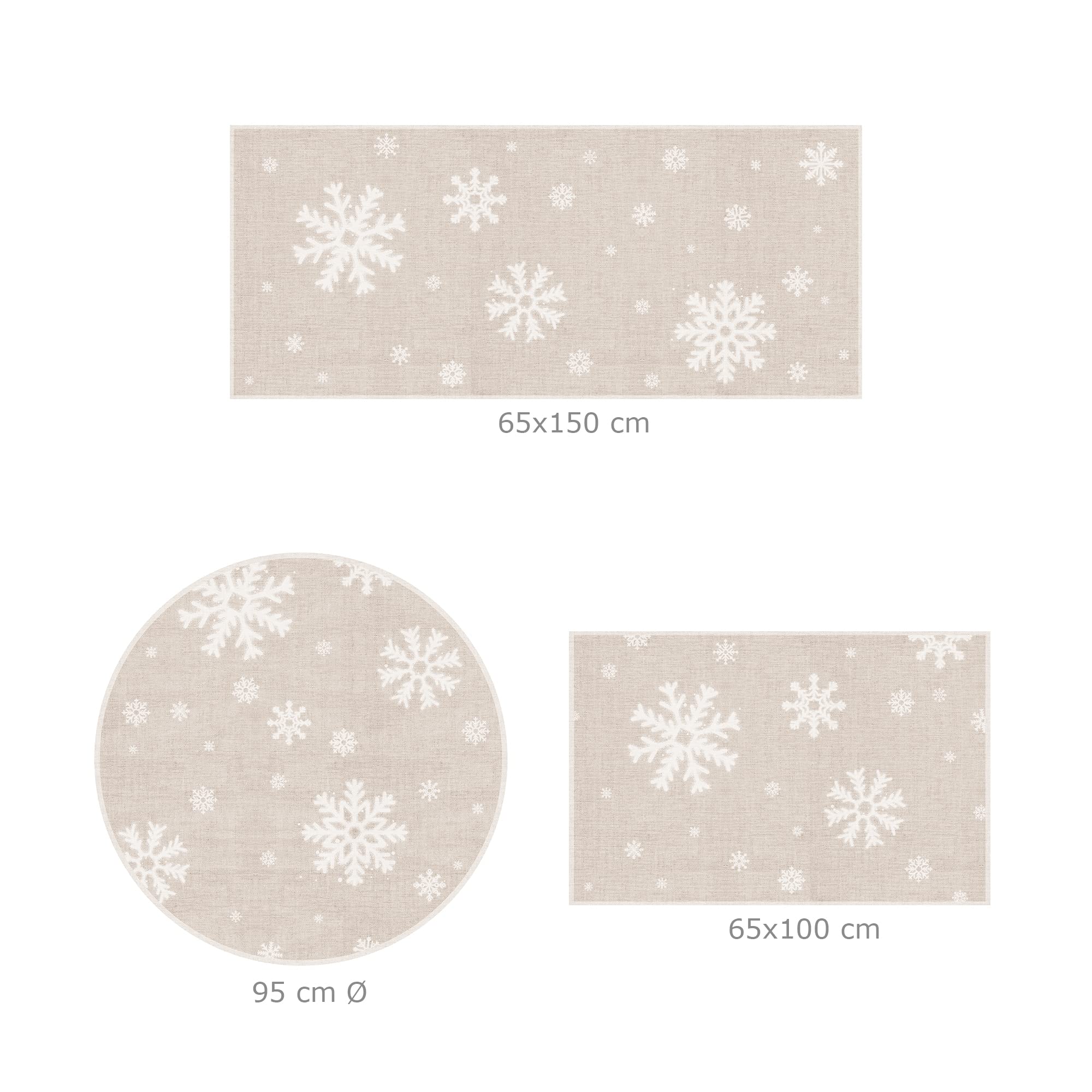 VINILIKO Vinyl Rug, Snowflakes, Multicoloured, 95 x 95 cm (Rectangular) - Image 2