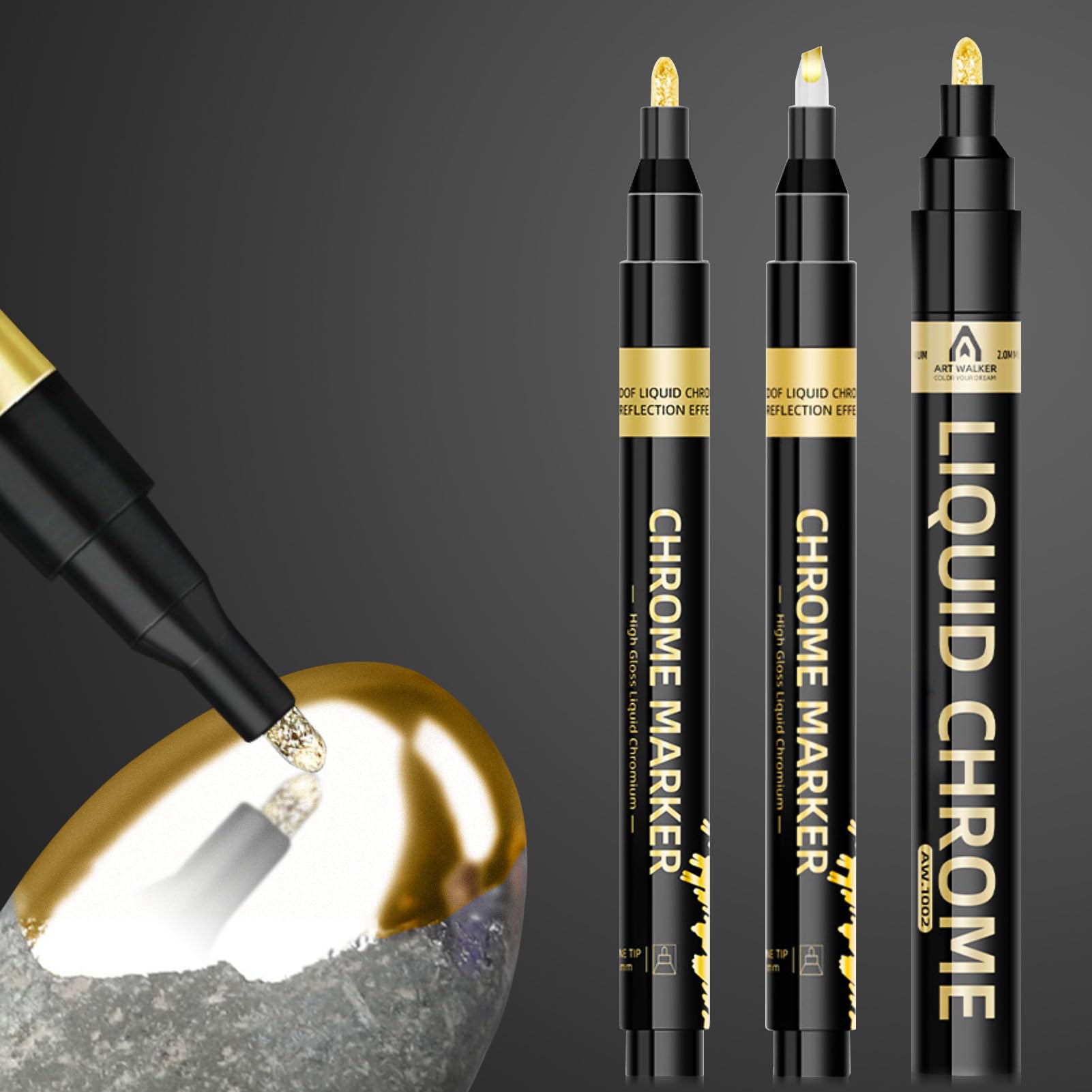 Elegirme 金メッキ 補修ペン 3本セット 2.0mm/1.0mm/0.7mm