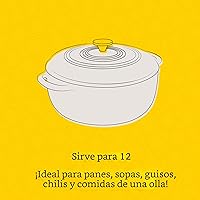 Vista 5 de Lodge Horno holandés de hierro fundido esmaltado de 6 cuartos de galón con tapa, asas dobles, apto para horno hasta 500 °F, compatible con estufas
