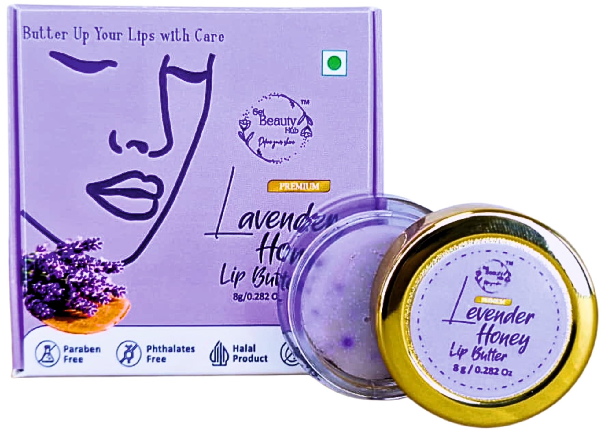 Lavender Honey Lip Balm | organic Lip Care | Long-Lasting Hydration for Soft, Smooth Lips | Natural Lip Repair | 8g (Pack of 1)
