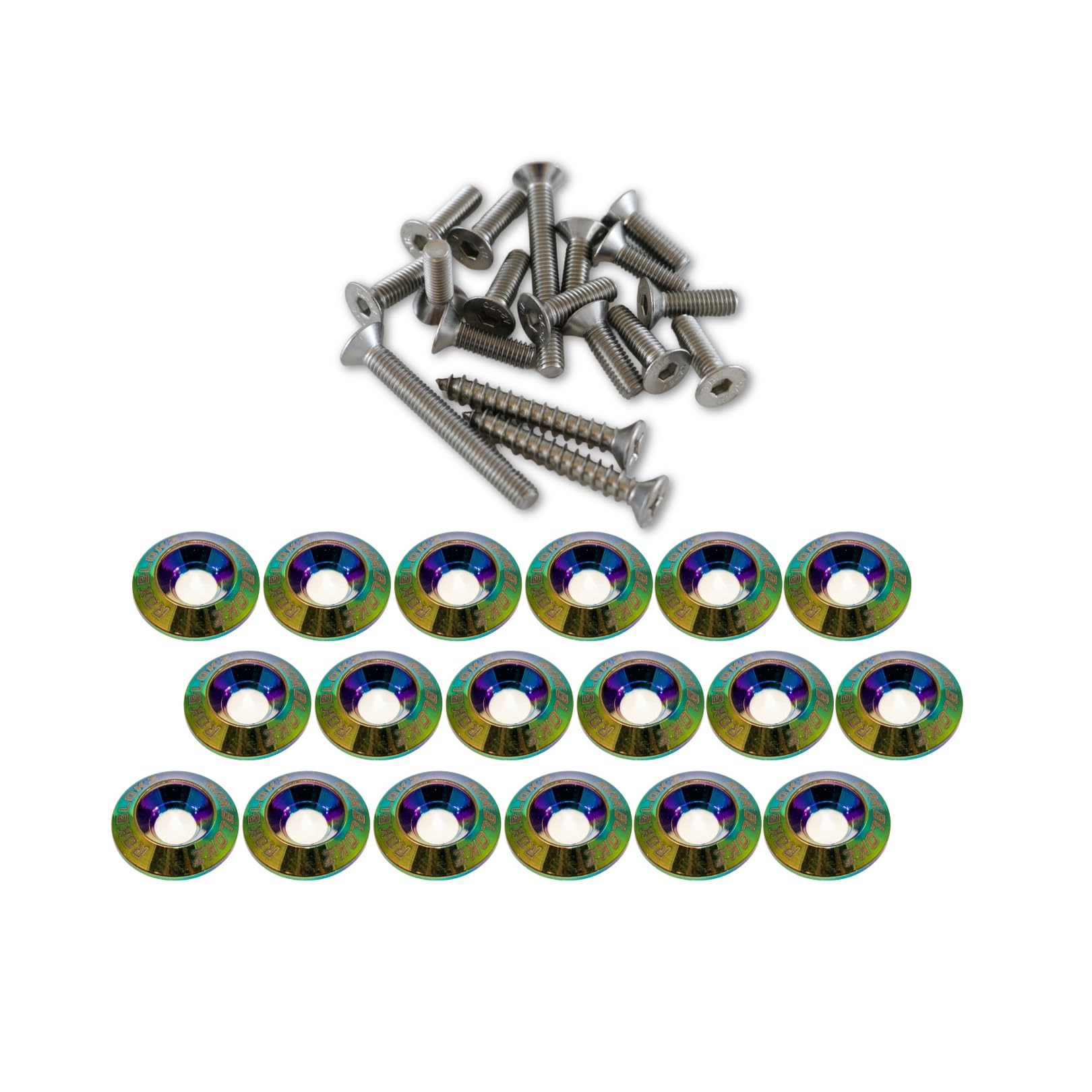 RokBlokz Dress Up Washer Kit with Stainless Steel Bolts - Fits 2014-2023 Polaris RZR XP 1000/1000 Turbo and 2018-2021 RZR Turbo S - Anodized Aluminum