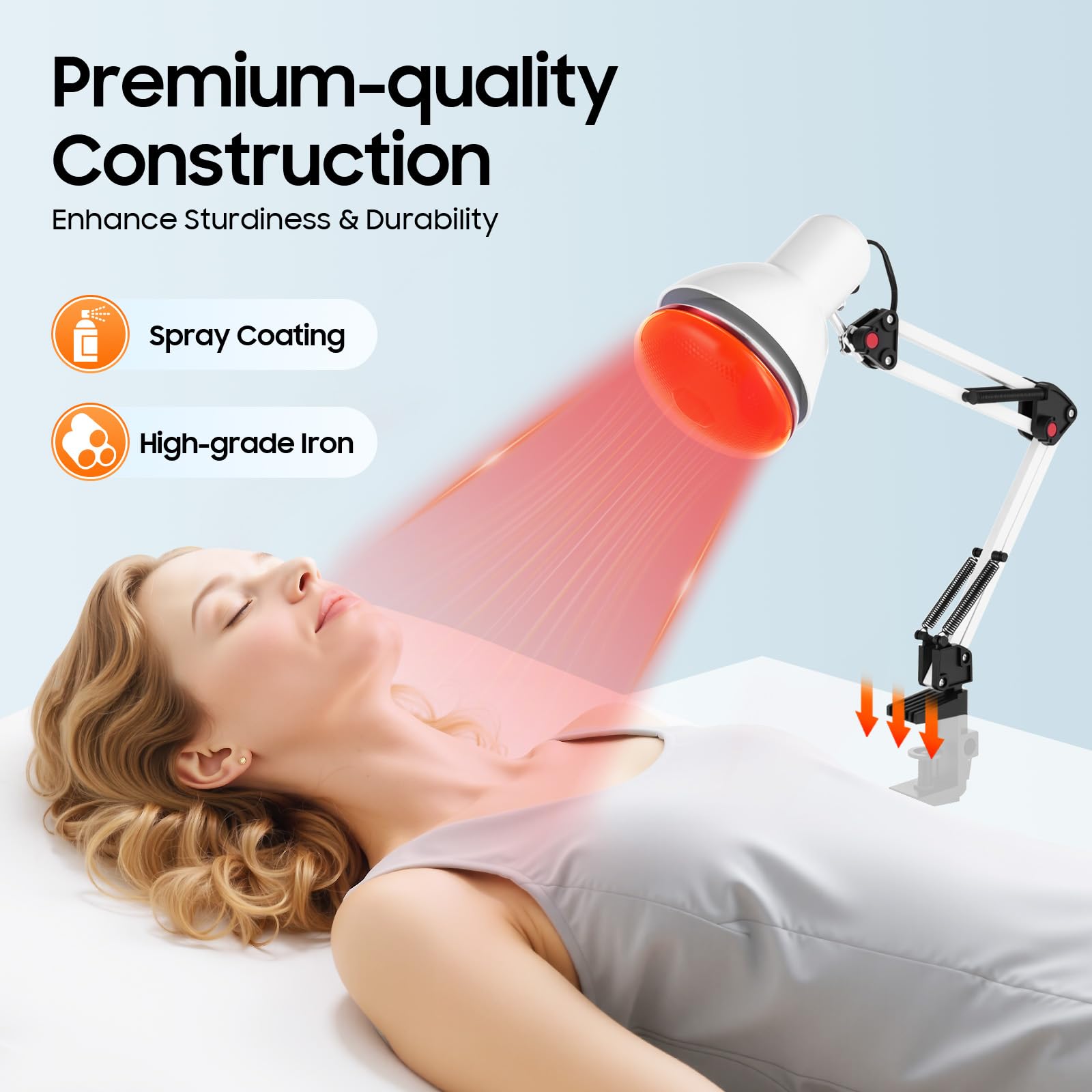 Lámpara Infrarroja de 150W de Luz Roja para Terapia y Fisioterapia - Calor para Aliviar el Dolor Muscular y Articular, Uso Doméstico