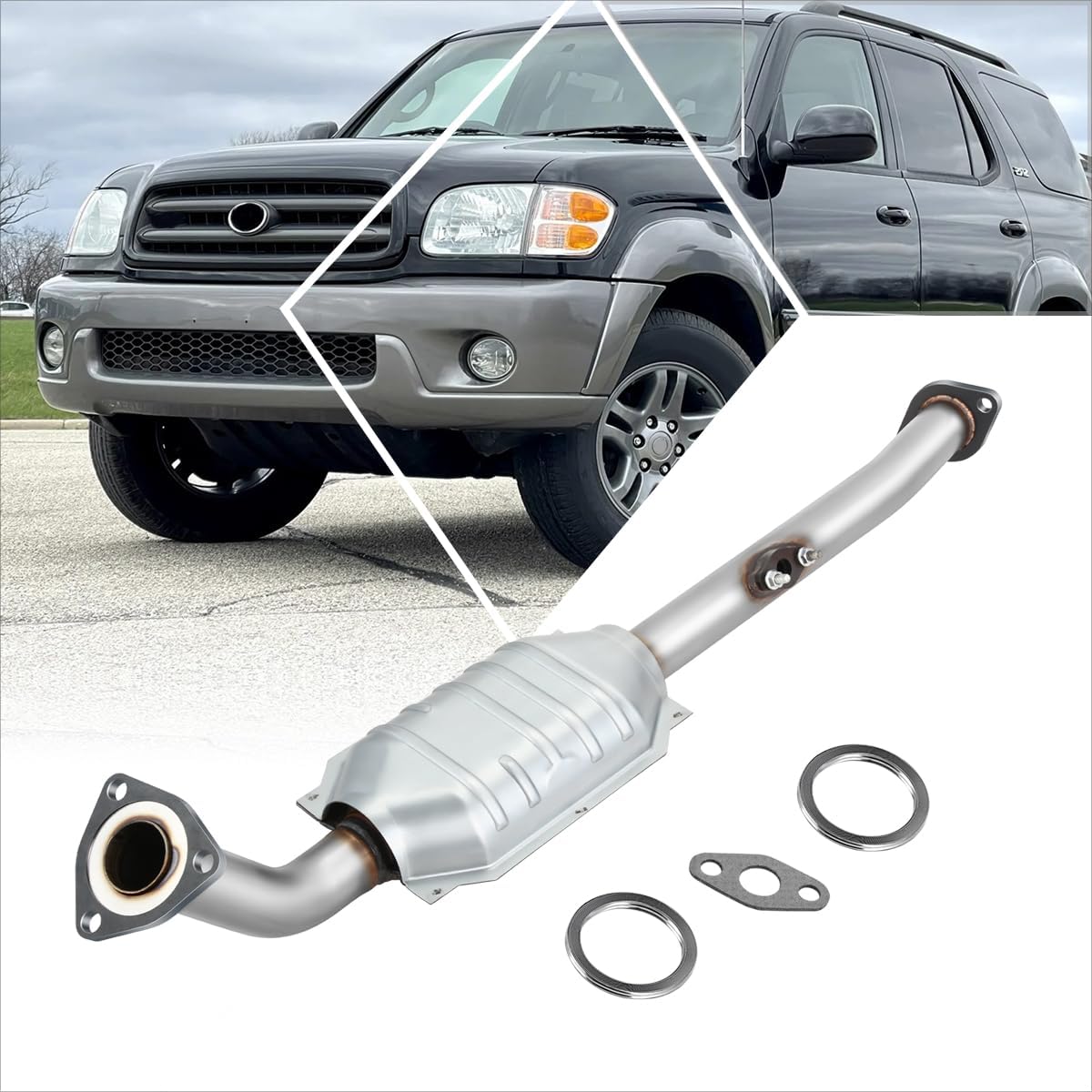 PM PERFORMOTOR 4.7L Front Catalytic Converter Compatible with Toyota Sequoia 2001 2002 2003 2004, Direct Fit Replacement (EPA Compliant)