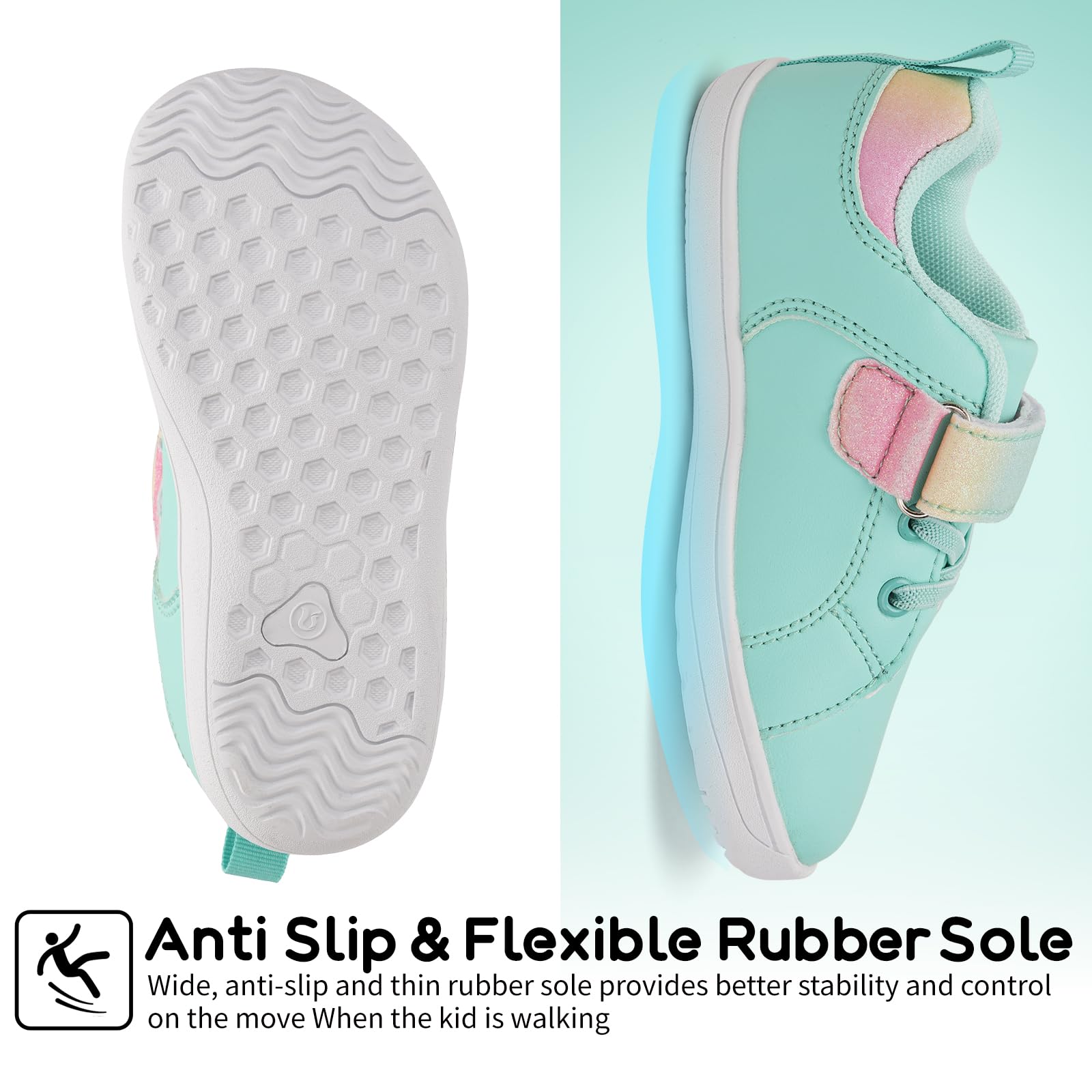 Calzado Descalzos Niños Niñas Amplia para Barefoot Exterior Interio Ligeros y Deporte Transpirables Zapatillas de Trail Minimalistas(Verde, 27EU)