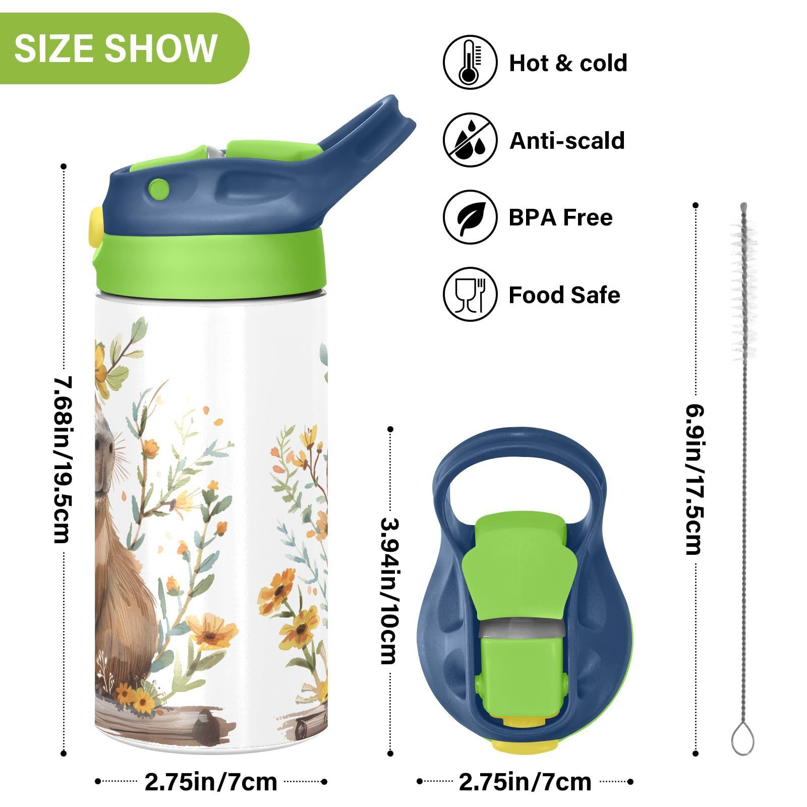 Bouteille D'eau Pour Enfants Avec Paille Pour L'école - 591 Ml