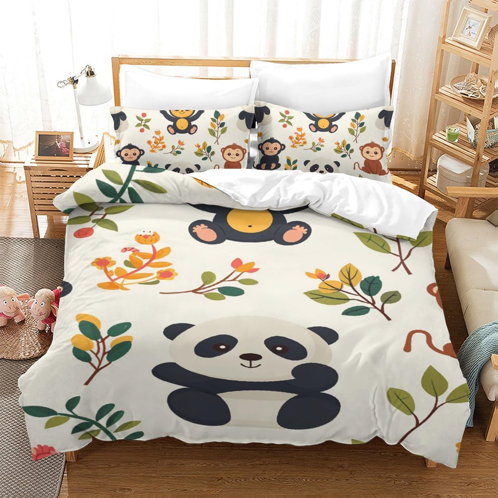 Housse de couette microfibre singe de qualité supérieure lit simple