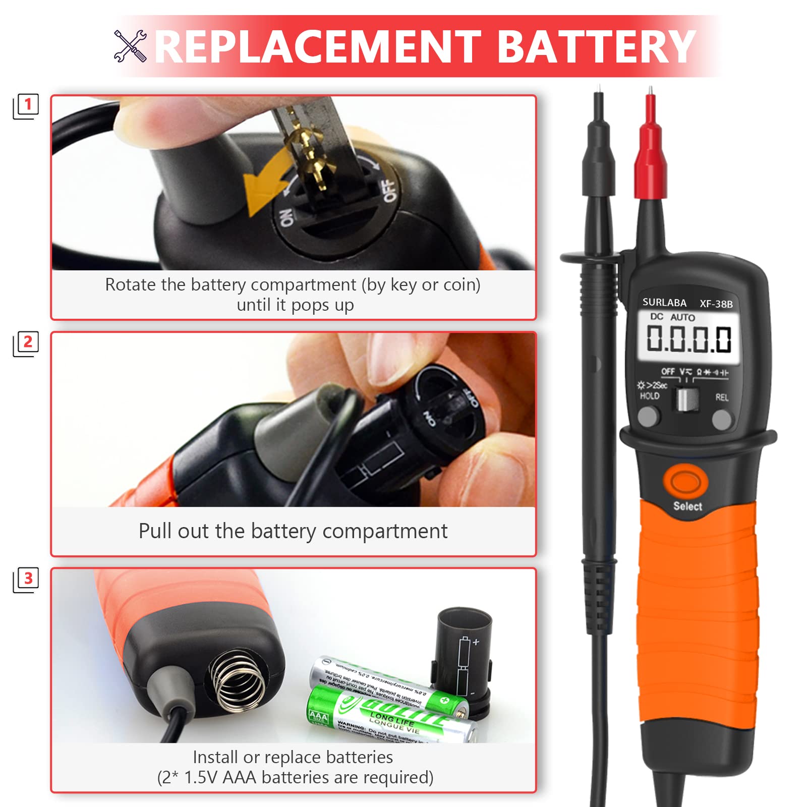 BTMETER Multimetro Digitale A Penna | Tester Tensione AC/DC 690V | Con Diodo E Continuità | LCD