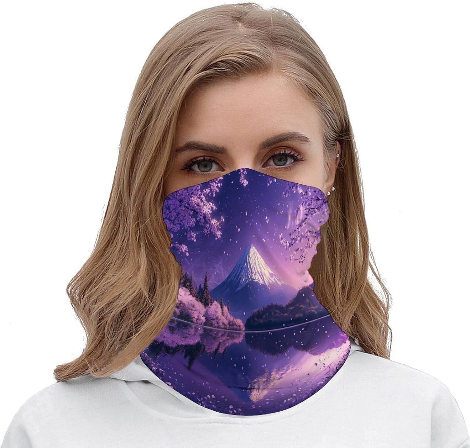 Japan Mount Fuji Cherryes Face Cover Neck Gaiters for Men Women Sun Protection Mask Scarf Hiking Bandana