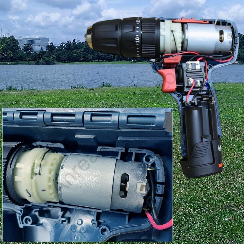 RS550 12V 15 Teeth (Φ10.4mm) Brushed Motor for Rechargeable Drill, 9.6-25V 9-15 Teeth 25000 RPM Replacement for Power Tools