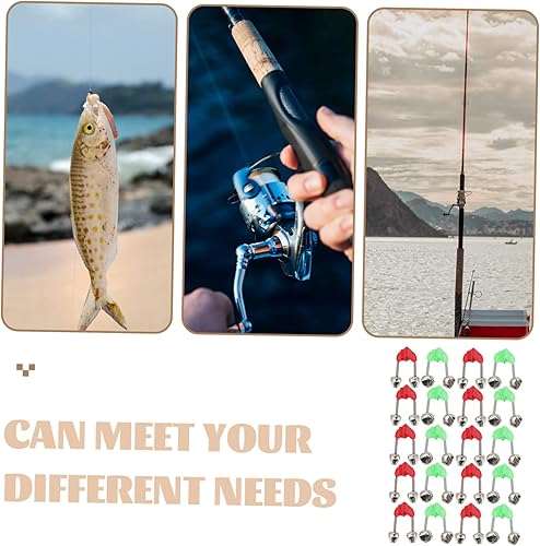 Miniatura 4 de Campanas de alerta de pesca portátil, alarma de mordedura de pesca, 50 unids campana de alarma de pesca de metal ordinario poste rocoso doble alerta