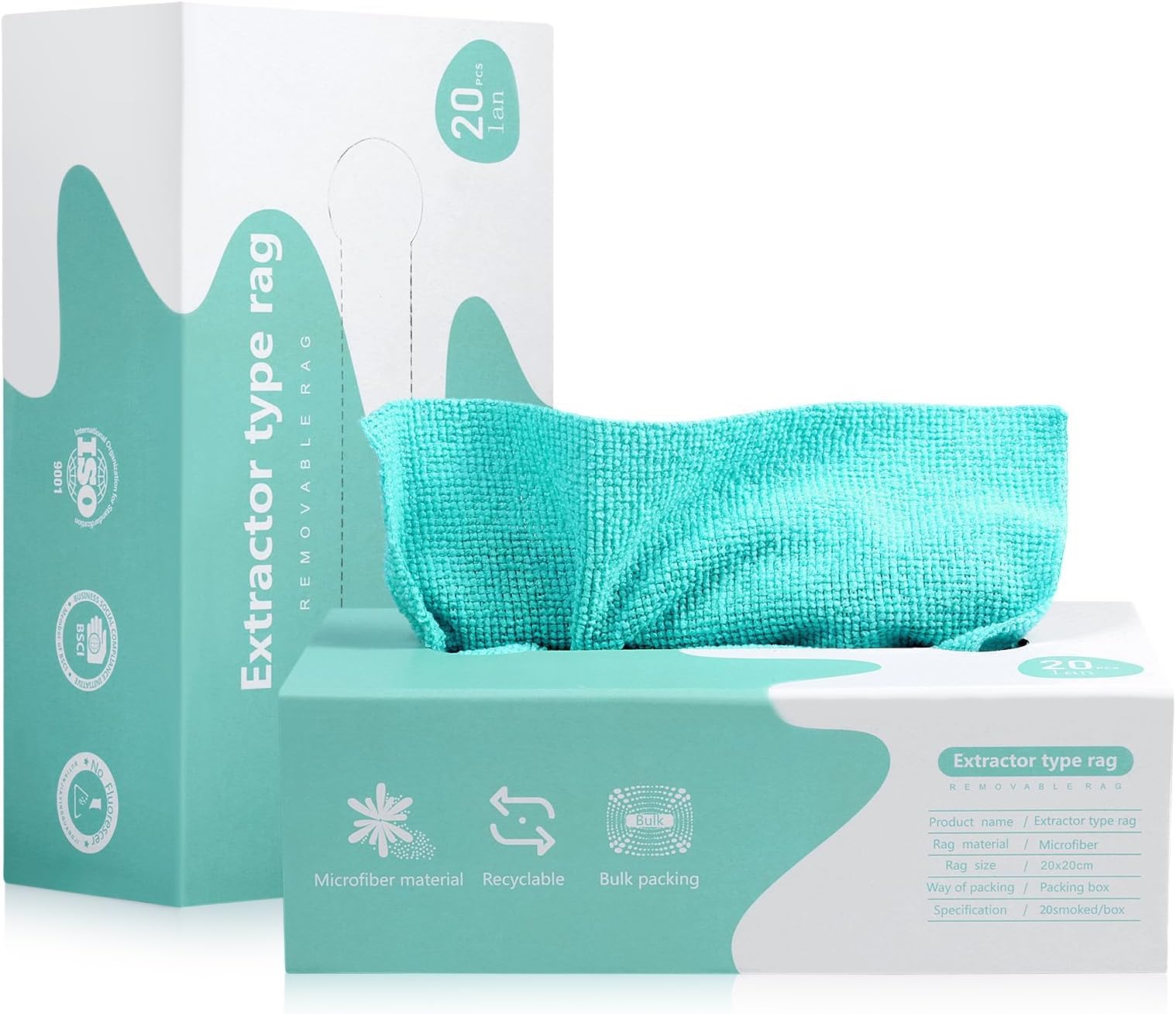 – KASTWAVE Microfiber Cleaning Cloth Rags in Two Box (40 Count), 7.9" x 7.9" Reusable Wipes for Cleaning, Edgeless Terry Towels, Small Cleaning Cloths for Home, Kitchen and Car (Blue)