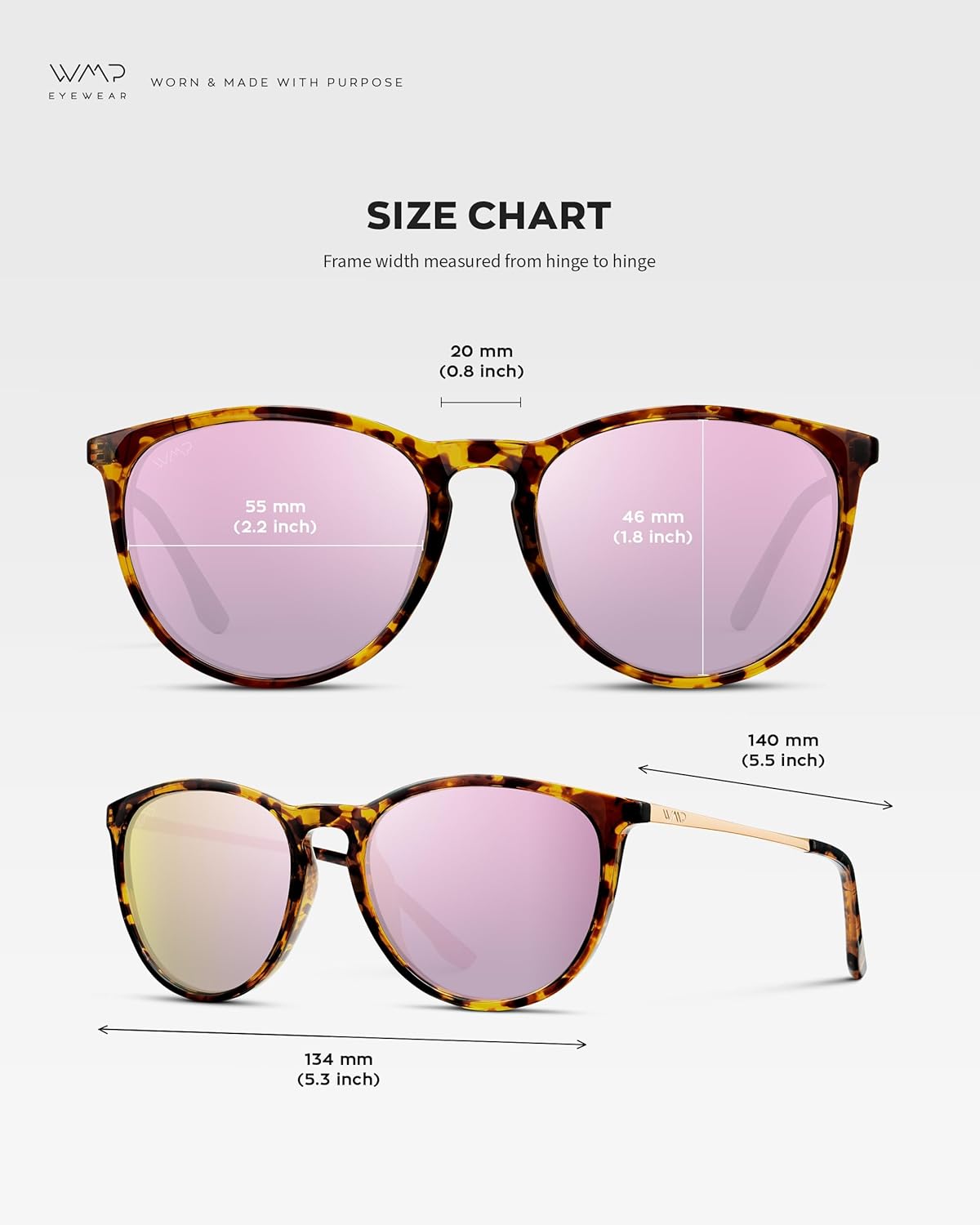 WearMe Pro Round Polarized Sunglasses for Women - UV400 Protection, Lightweight Frame, Vintage Retro Style - Image 4