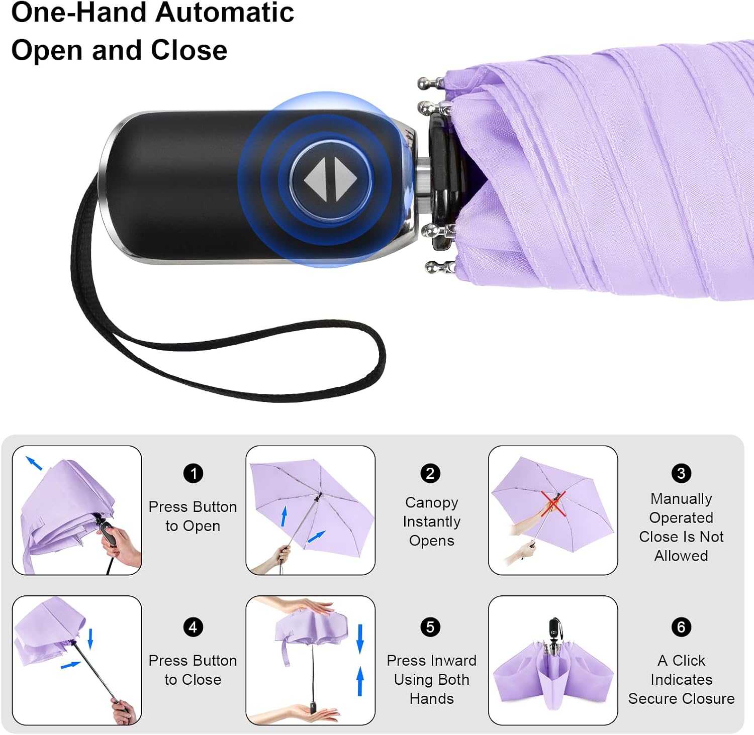 Automatic Lightweight Travel Flat Umbrella Compact Folding for Pocket image 3