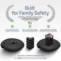 Vista 8 de Esquinas a prueba de bebés y bordes de 15 pies con parachoques de seguridad para esquinas y bordes de muebles, parachoques absorbente de impactos